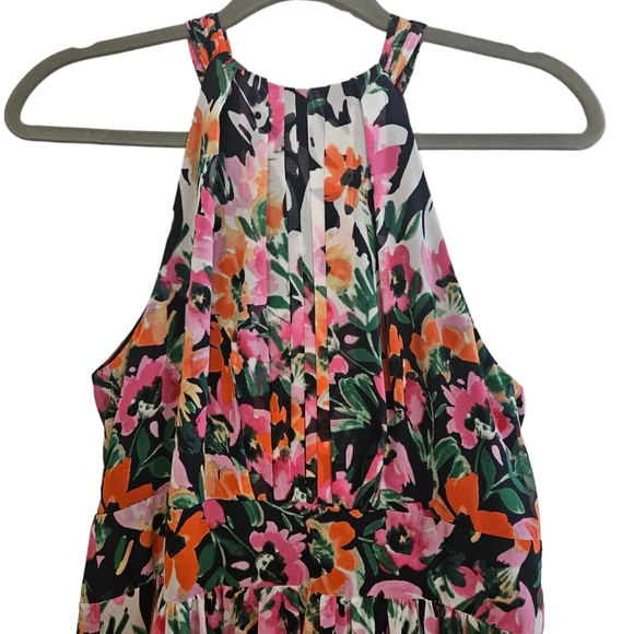 Eliza J Floral Abstract Halter Chiffon Maxi Dress - Picture 4 of 9